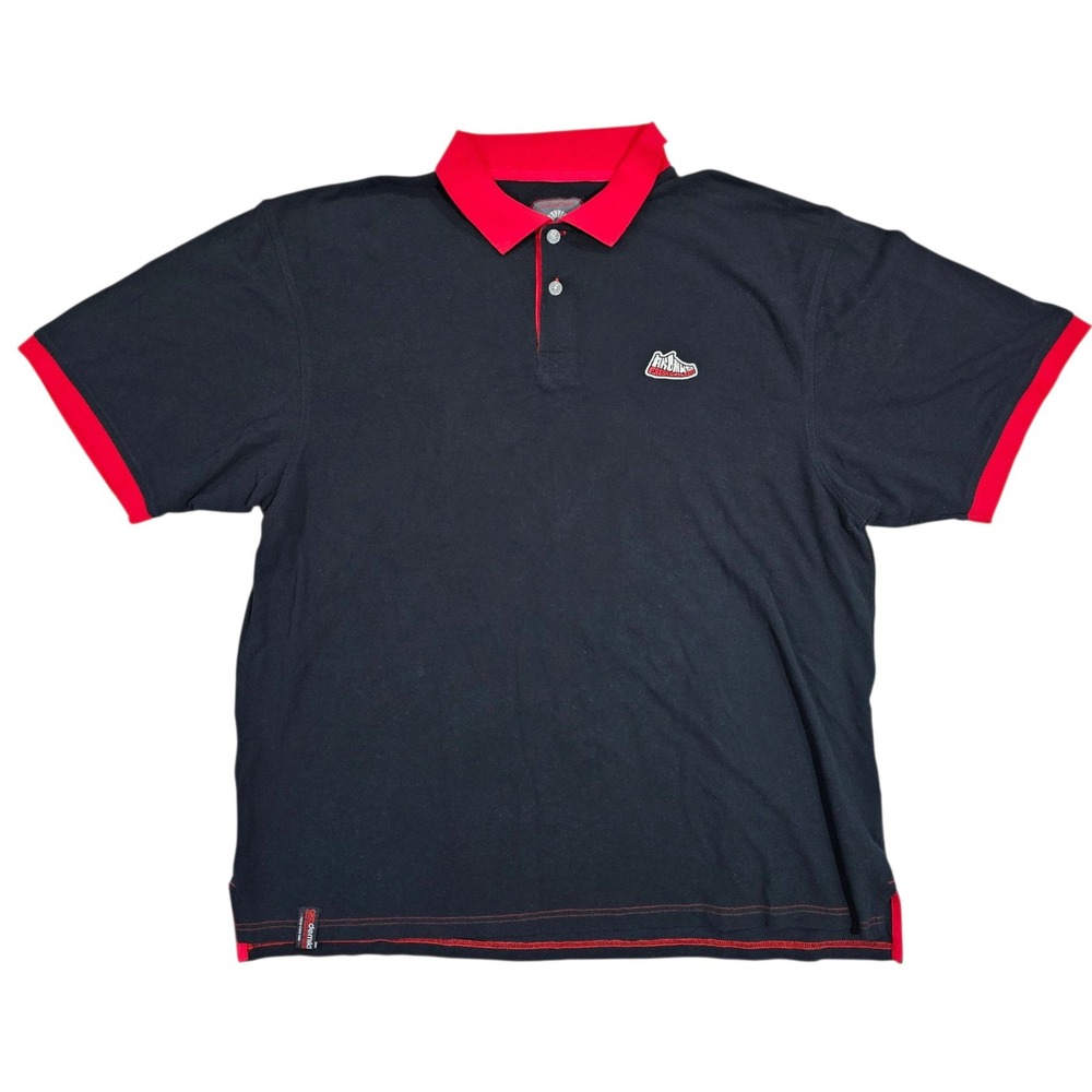 Akademiks Men 6XL Black Shoes Laces & Soles Graphic Polo Shirt Streetwear